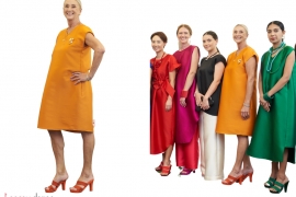 Orange taffeta dress